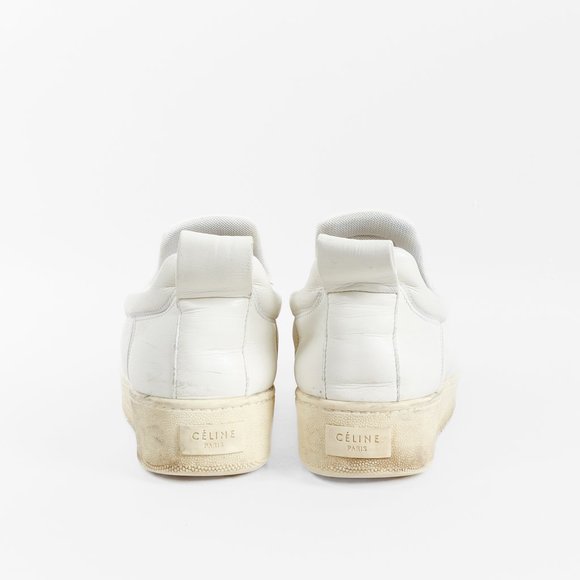 Celine White Leather Slip-On Sneakers - Picture 3 of 10